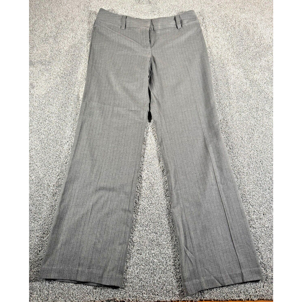 AB Studio Pants Womens Size 8 Office Career Chic Lined Straight Leg Pinstripe